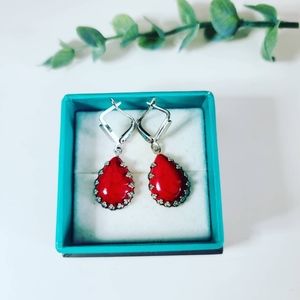 Beautiful silver plated Coral Earrings